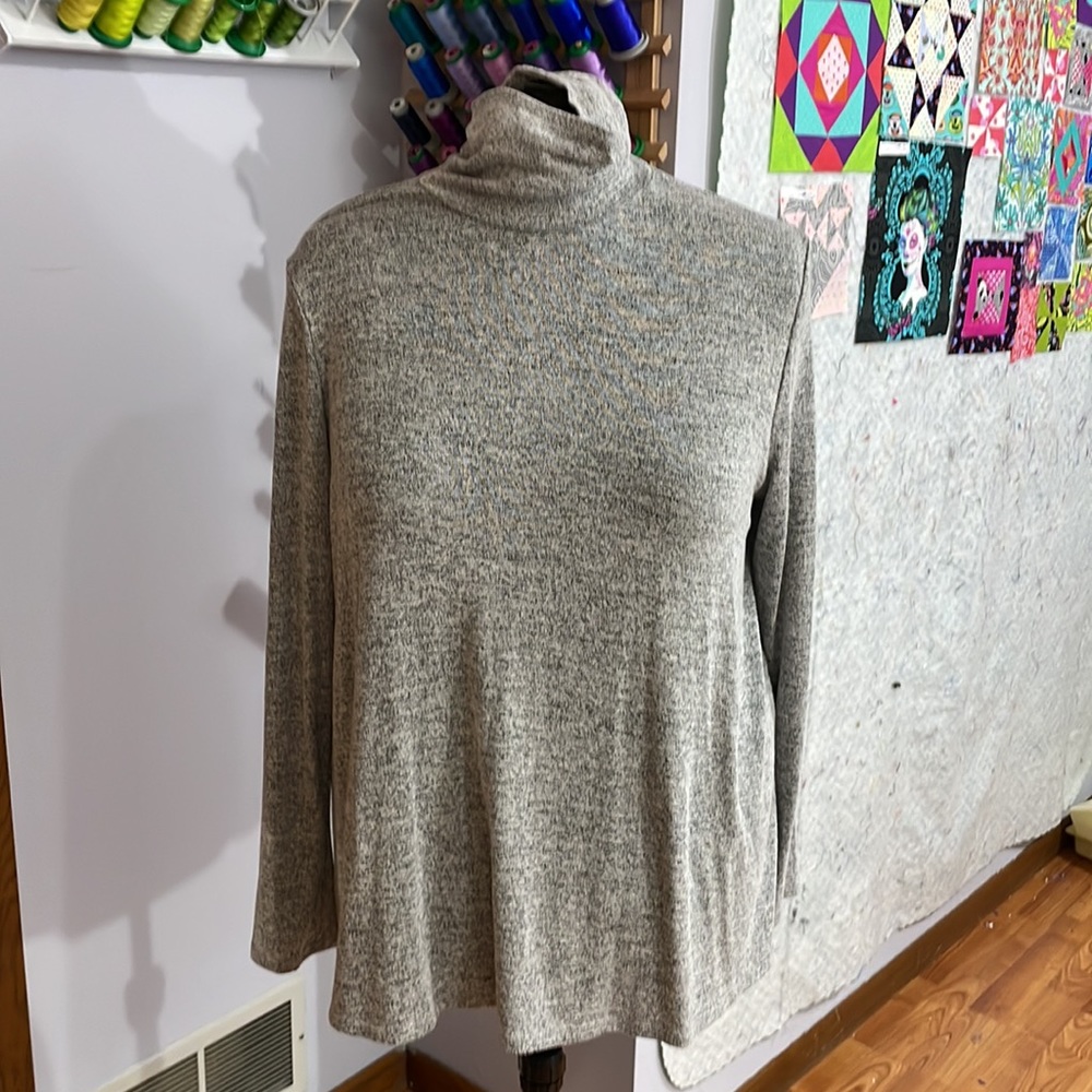 Lane Bryant Lightweight Gray Turtleneck Top